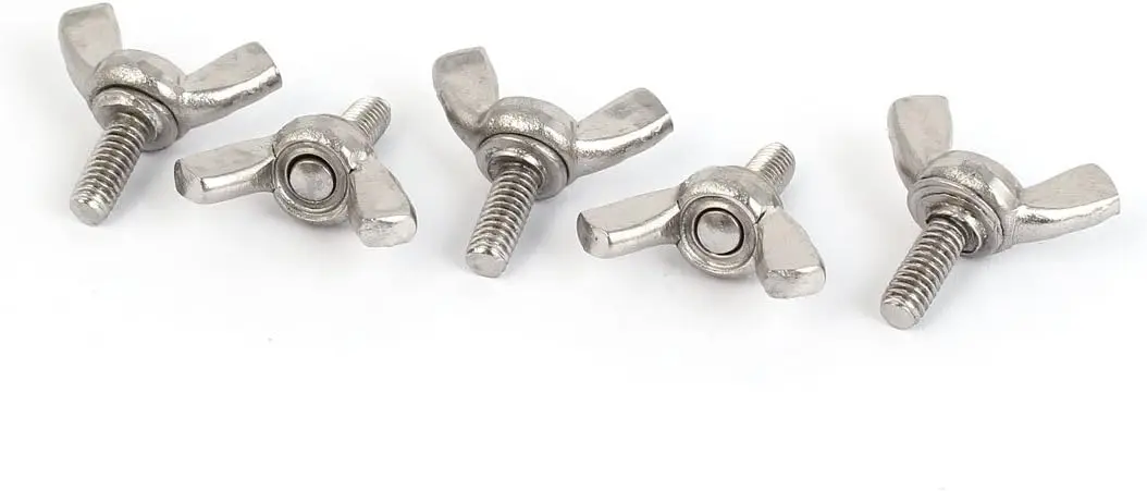 Kidisoii M4 x 10mm Thread 0.7mm Pitch 304 Stainless Steel Wing Bolt Butterfly Screw Silver Tone 5pcs
Kidisoii M4 x 10mm Thread 0.7mm Pitch 304 Stainless Steel Wing Bolt Butterfly Screw Silver Tone 5pcs