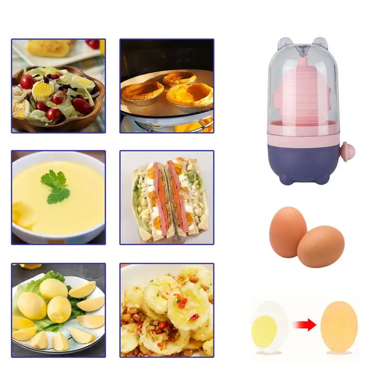 

Egg Scrambler Egg White Yolk Mixer Portable Egg Spinner Manual Tool Egg Shaker With Pulling Rope For Making Hard Boiled Eggs