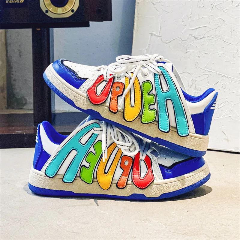 New Stylish Colorful Skateboard Shoes For Men Women Low Cut Platform Men Shoes Letter Designer Mens Flats Vulcanized Sneakers
New Stylish Colorful Skateboard Shoes For Men Women Low Cut Platform Men Shoes Letter Designer Mens Flats Vulcanized Sneakers
