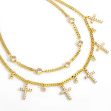 Personality Retro Micro Inlaid Zircon Exaggerated Cuban Chain Cross Tassel Necklace Female
Personality Retro Micro Inlaid Zircon Exaggerated Cuban Chain Cross Tassel Necklace Female