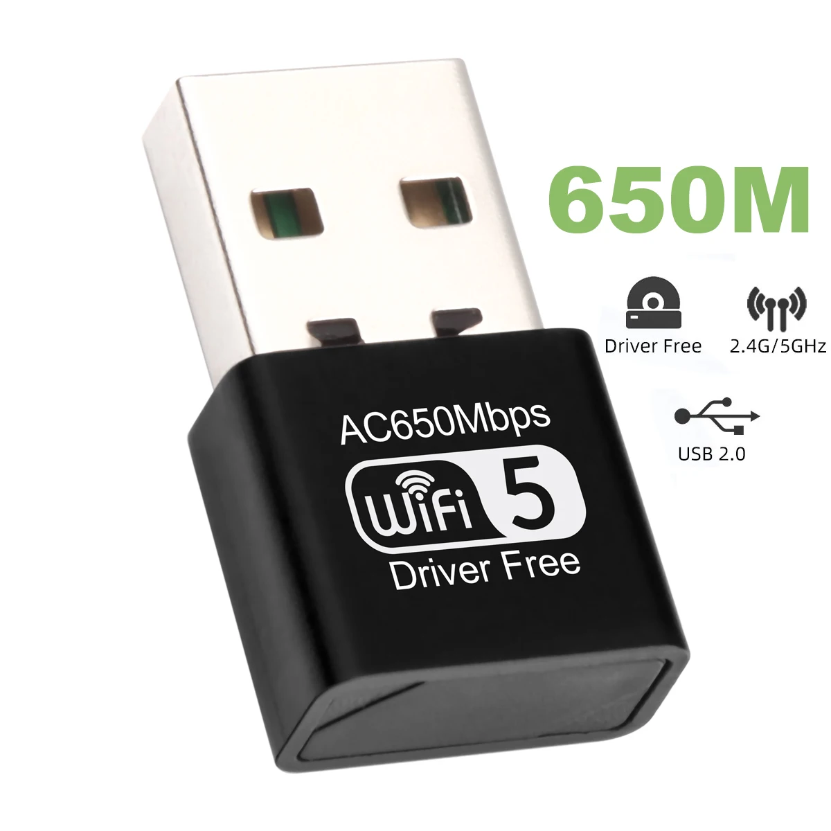 USB Wi-Fi адаптер 650 Мбит/с, 2,4 ГГц, 5 ГГц
USB Wi-Fi адаптер 650 Мбит/с, 2,4 ГГц, 5 ГГц