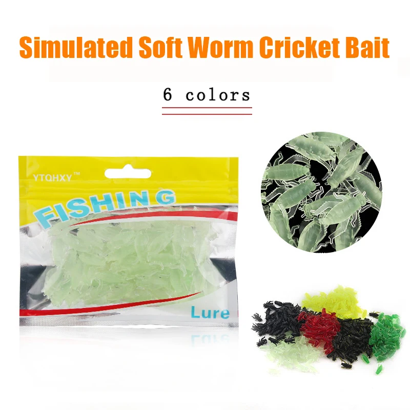 

50pcs Lightweight Grasshopper Soft Bait Cricket Artificial Insect Fishing Lures Floating Ocean Wobblers Silicone Bait Pesca