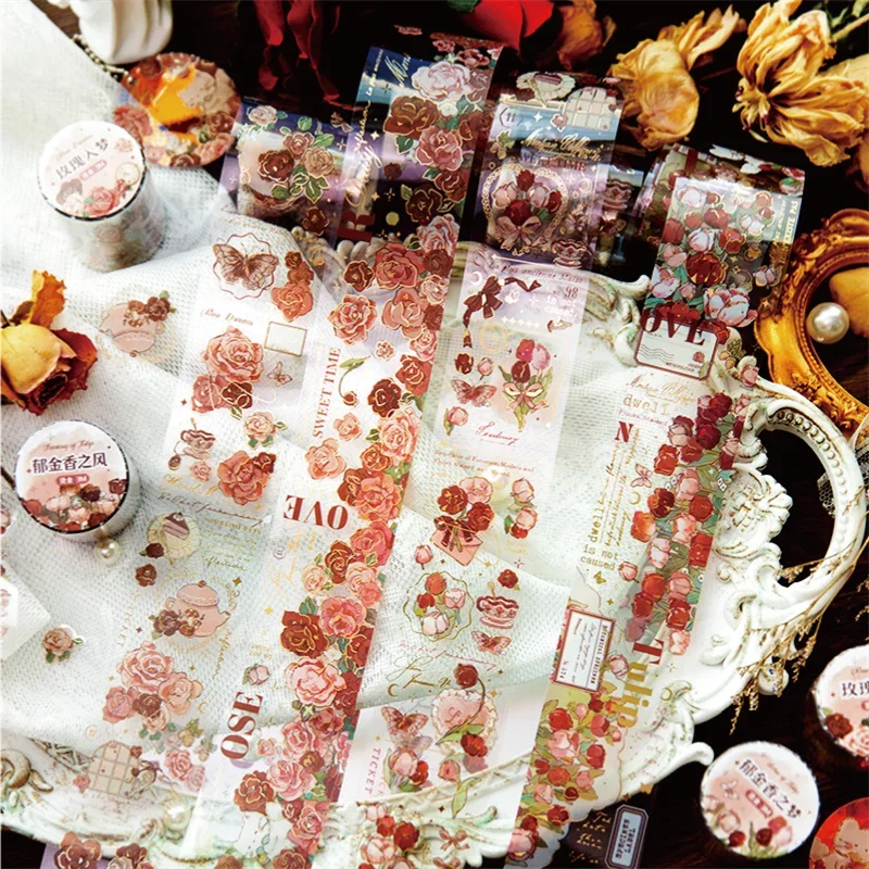 1Roll 45mmx3m PET tape retro rose series rose themed hand ledger decoration material recycling sticker Tapes 4 styles
1Roll 45mmx3m PET tape retro rose series rose themed hand ledger decoration material recycling sticker Tapes 4 styles