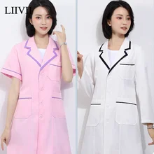 Spa Beauty Salon Coat Short Dress With Custom Scrubs Uniform Lab Coats Beautician Size Jacket Clinic Nurse Tops New