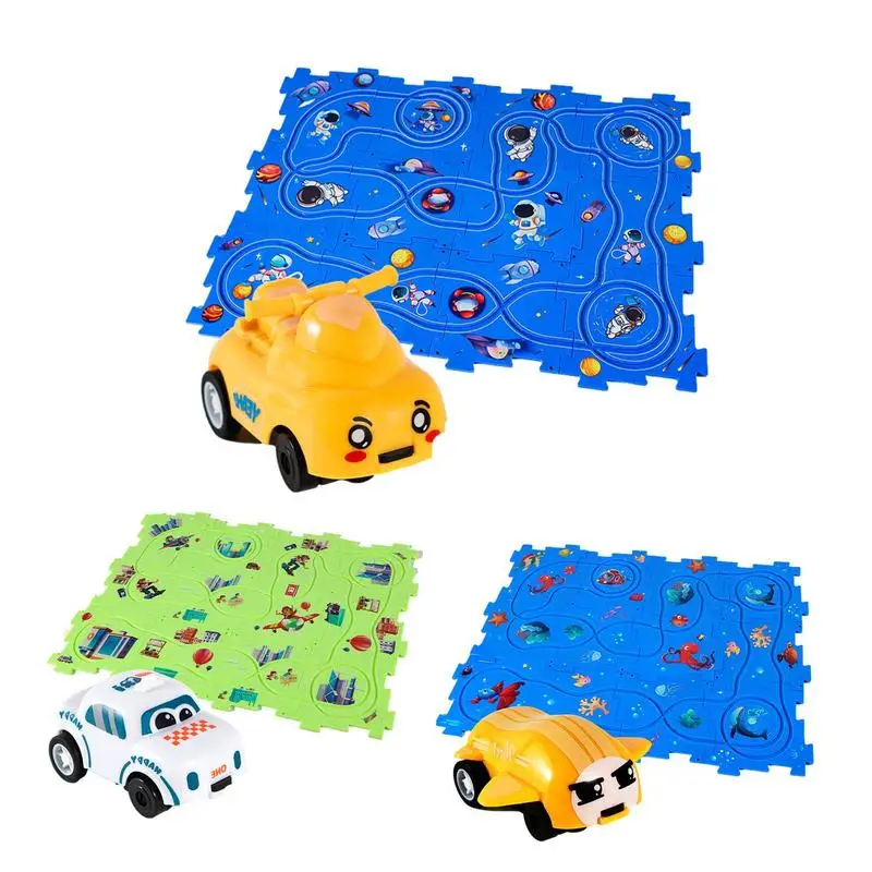 

Puzzle Car Track Playset DIY Assembling Rail Play Set For Children Cartoon Track Toys For Home Kindergarten Nursery Cute Track