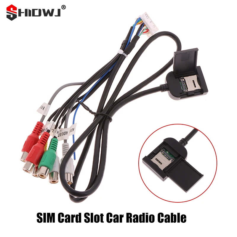 

20P Plug Car Stereo Radio RCA Output AUX Wire Harness Wiring Connector Adaptor Subwoofer Cable 4G SIM Card Slot Car Radio Cable