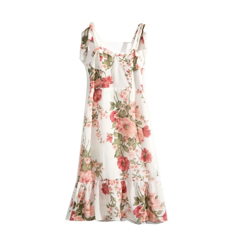 2023 Fall Female Short Fairy Dress Women New Fashion All-match Flower Print Shoulder Spaghetti Strap Slim Body Cottagecore Dress 
2023 Fall Female Short Fairy Dress Women New Fashion All-match Flower Print Shoulder Spaghetti Strap Slim Body Cottagecore Dress
