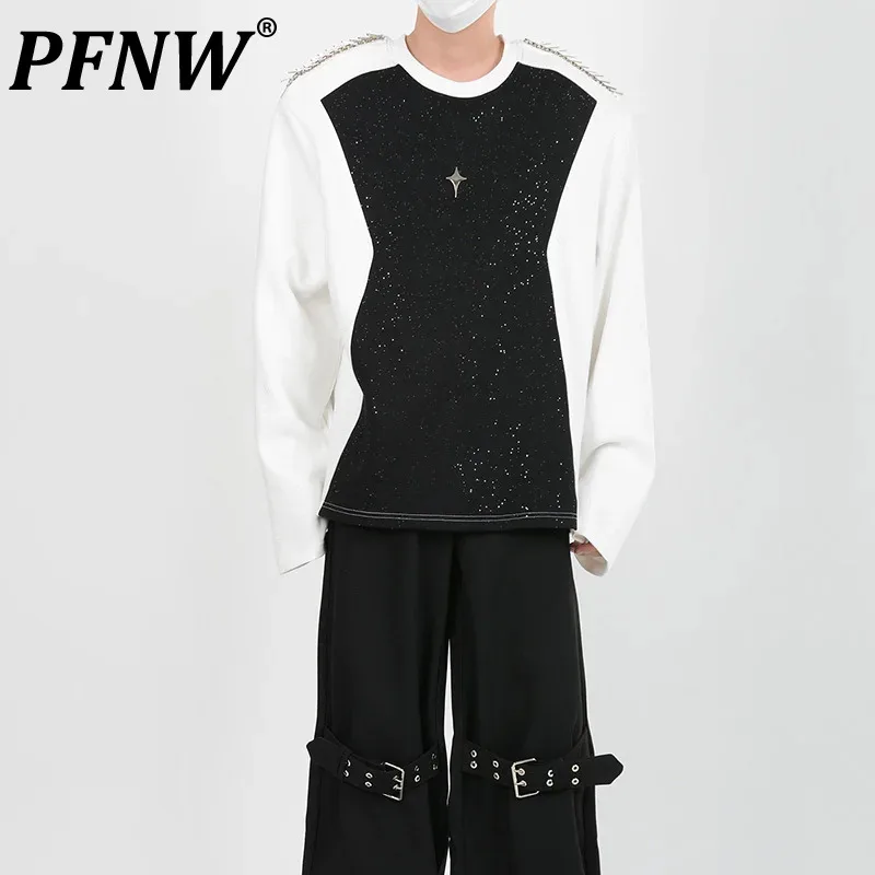 PFNW Men's Deconstruction Splicing T-shirt Metal Zipper Starry Embellishment Design Long Sleeve Tees Autumn Winter Tops 12Z5006
PFNW Men's Deconstruction Splicing T-shirt Metal Zipper Starry Embellishment Design Long Sleeve Tees Autumn Winter Tops 12Z5006