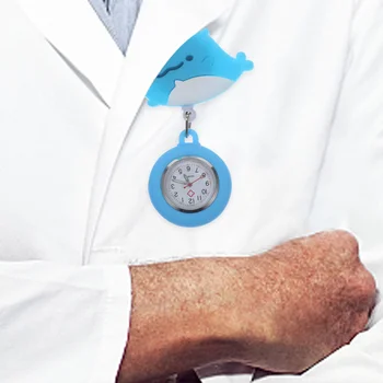 간호사 시계 실리콘 스테인레스 스틸 만화 알람 시계, 사랑스러운 걸이식 개폐식 타이밍 디스플레이