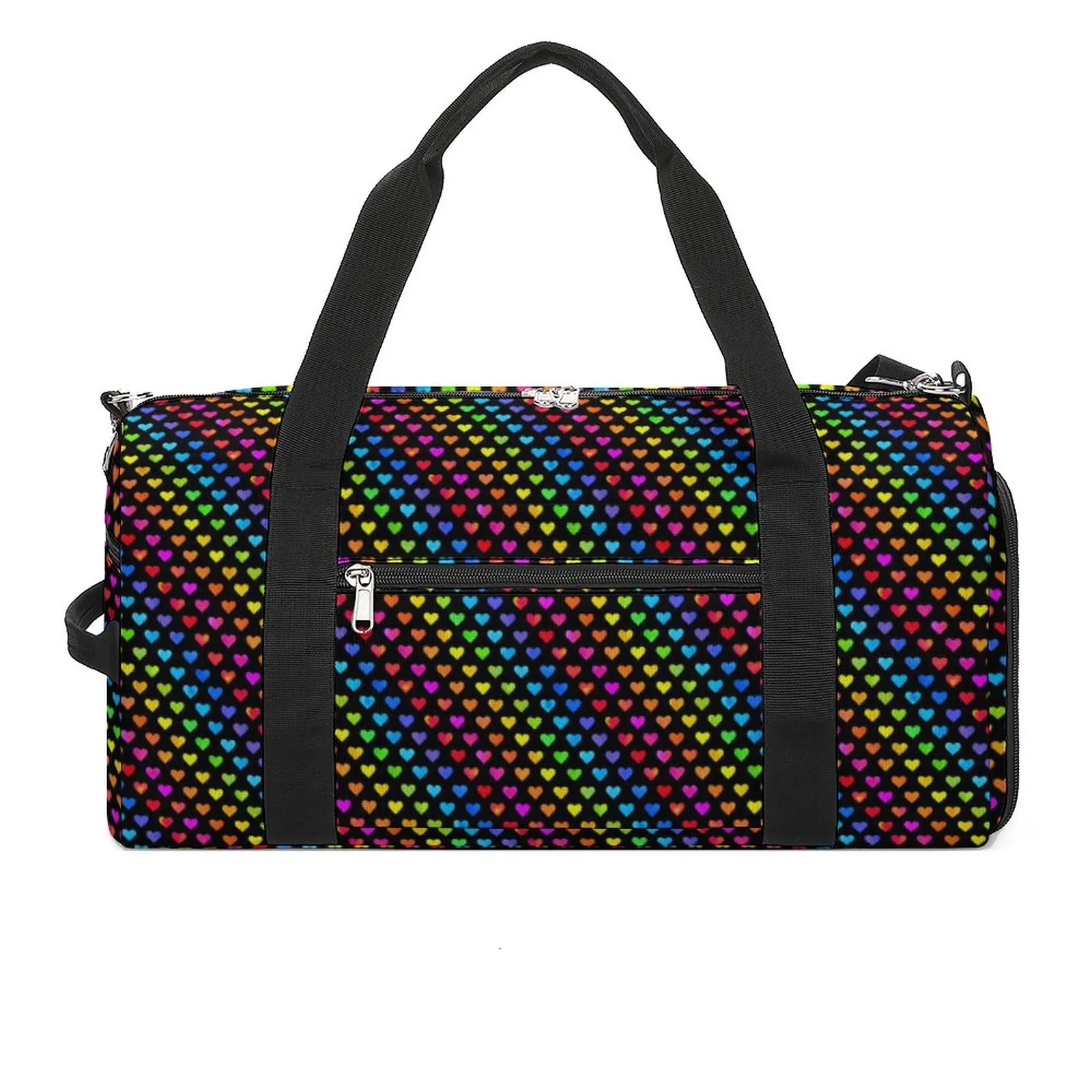 Colorful Striped Gym Bag Rainbow Hearts Travel Sports Bags Men Design Large Graphic Fitness Bag Weekend Handbags
Colorful Striped Gym Bag Rainbow Hearts Travel Sports Bags Men Design Large Graphic Fitness Bag Weekend Handbags