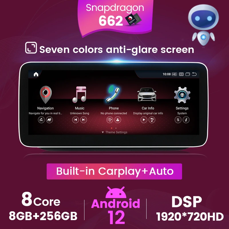 Snapdragon 662 Android 12 Car Radio Wireless Carplay for Benz B Class W245 W246 Multimedia Player GPS Navigation 8+256G 1920*720
Snapdragon 662 Android 12 Car Radio Wireless Carplay for Benz B Class W245 W246 Multimedia Player GPS Navigation 8+256G 1920*720