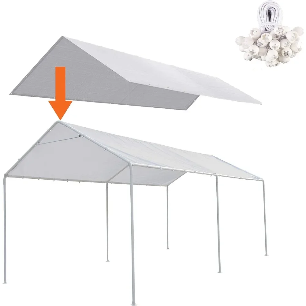 10 X 20 Foot Carport Replacement Canopy Cover with Free 44 Ball Bungee Cord, Cover Only, Frame Not Included 
10 X 20 Foot Carport Replacement Canopy Cover with Free 44 Ball Bungee Cord, Cover Only, Frame Not Included