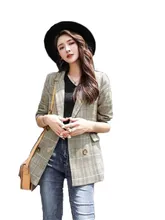 New Chic Autumn Plaid Small Suit Jacket Women Korean Casual Suit Temperamental Commute Ladies Slim Outer Wear Tops N1538 
New Chic Autumn Plaid Small Suit Jacket Women Korean Casual Suit Temperamental Commute Ladies Slim Outer Wear Tops N1538