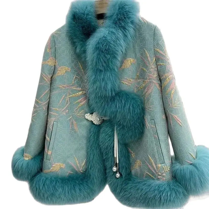 

High-Grade Imitation Fox Fur Coat Female Young Mao Mao Coats Winter 2022 New Style Jacket Leather And Fur Overcoat Parka