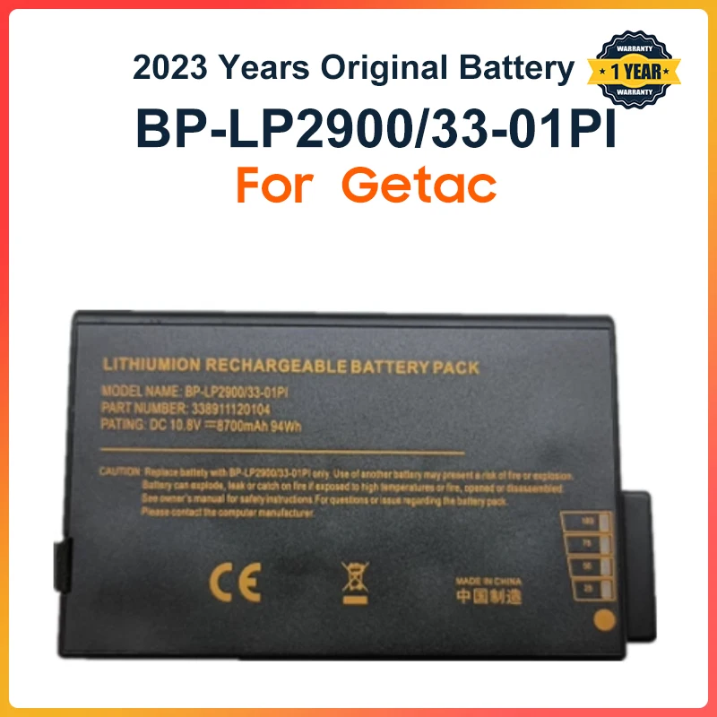 

10.8V 10350mAh Laptop Battery for Getac X500 V100 V1010 V200 M230 BP-LP2900/33-01PI BP3S3P3450P-01 441128400007 112WH