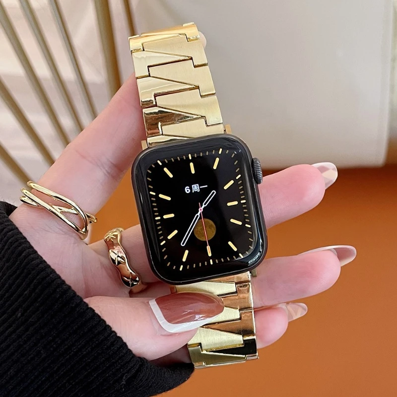 Luxury Stainless Steel Band For Apple Watch Series 9SE 8 7 Insection Wrist Strap Ultra 49mm 41mm 45mm Metals Alloy Link Bracelet 
Luxury Stainless Steel Band For Apple Watch Series 9SE 8 7 Insection Wrist Strap Ultra 49mm 41mm 45mm Metals Alloy Link Bracelet