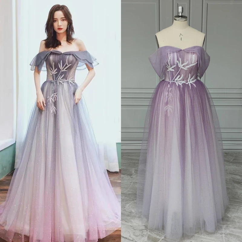 Real Photos Shiny Tulle A-line Wedding Bridesmaid Dress Bridal Gown For Women Birthday Party Evening Dresses With Beading
Real Photos Shiny Tulle A-line Wedding Bridesmaid Dress Bridal Gown For Women Birthday Party Evening Dresses With Beading