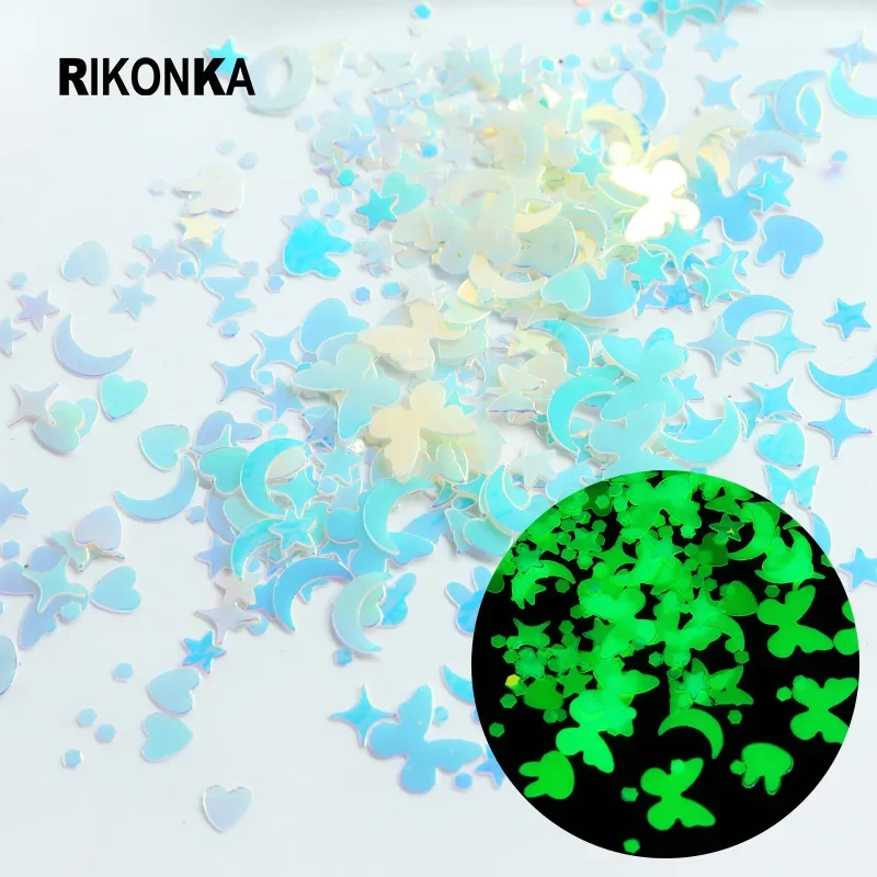 Luminous Effect Butterfly Star Shape Nail Glitter Sequins Glow In The Dark Flakes Slices For Charm Nail Art Decorations Manicure
Luminous Effect Butterfly Star Shape Nail Glitter Sequins Glow In The Dark Flakes Slices For Charm Nail Art Decorations Manicure