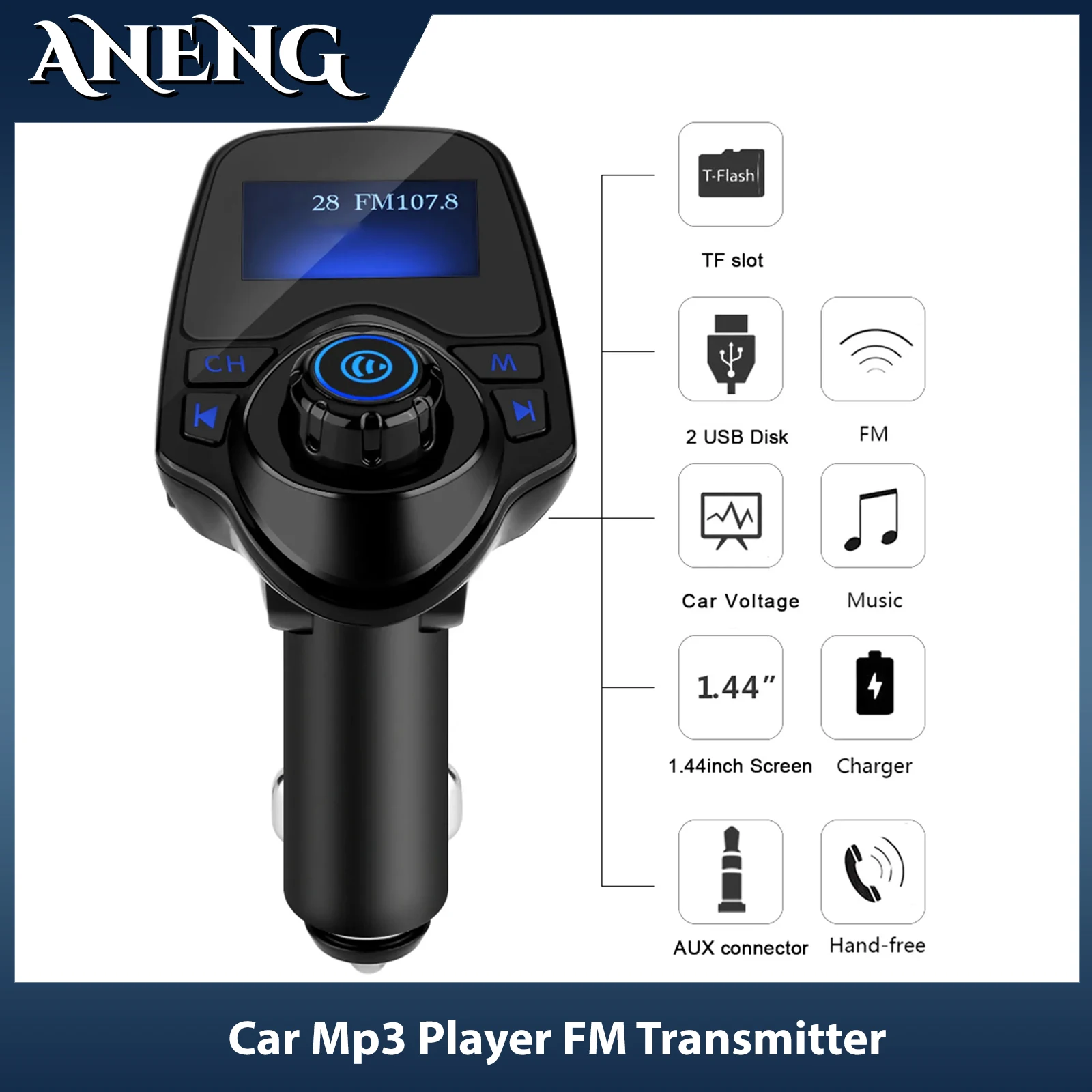 FM-передатчик беспроводной автомобильный комплект громкой связи MP3 плеер USB зарядное устройство Bluetooth-Совместимость
FM-передатчик беспроводной автомобильный комплект громкой связи MP3 плеер USB зарядное устройство Bluetooth-Совместимость