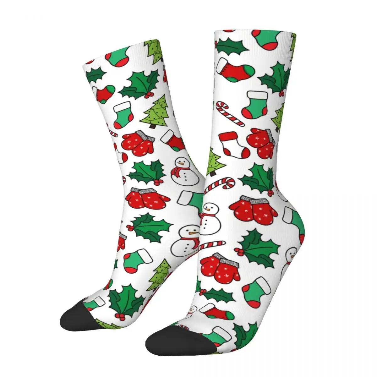 

Funny Crazy Sock for Men Christmas Mood Hip Hop Vintage Happy Breathable Seamless Pattern Printed Boys Crew Sock Casual Gift