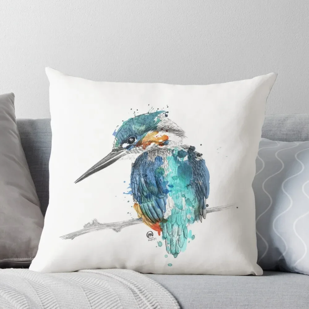 

Watercolour Kingfisher Throw Pillow Sofa Covers For Living Room home decor items pillow cover luxury christmas cushions covers