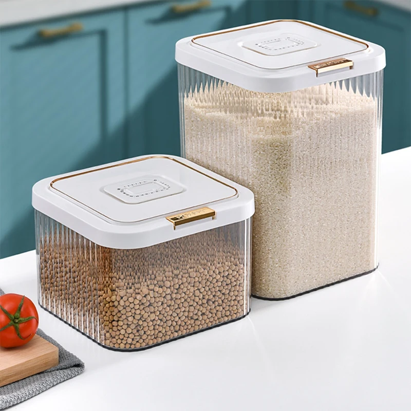 Large Capacity Kitchen Storage Box Food Organizer Container Airtight Transparent Grains Flours Rice Storage Bin
Large Capacity Kitchen Storage Box Food Organizer Container Airtight Transparent Grains Flours Rice Storage Bin