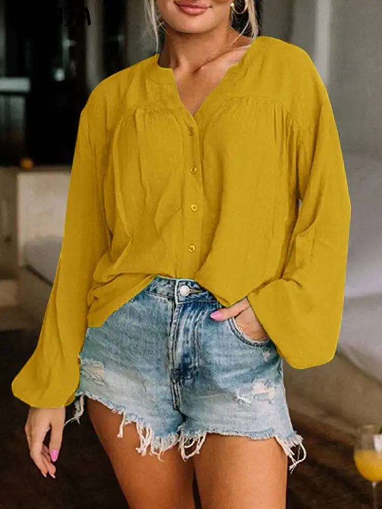 VONDA Women Fashion Solid Shirts 2023 Long Sleeve Buttons Vintage Tunic Tops Autumn V-neck Casual Loose Party OL Blusas Blouses
VONDA Women Fashion Solid Shirts 2023 Long Sleeve Buttons Vintage Tunic Tops Autumn V-neck Casual Loose Party OL Blusas Blouses