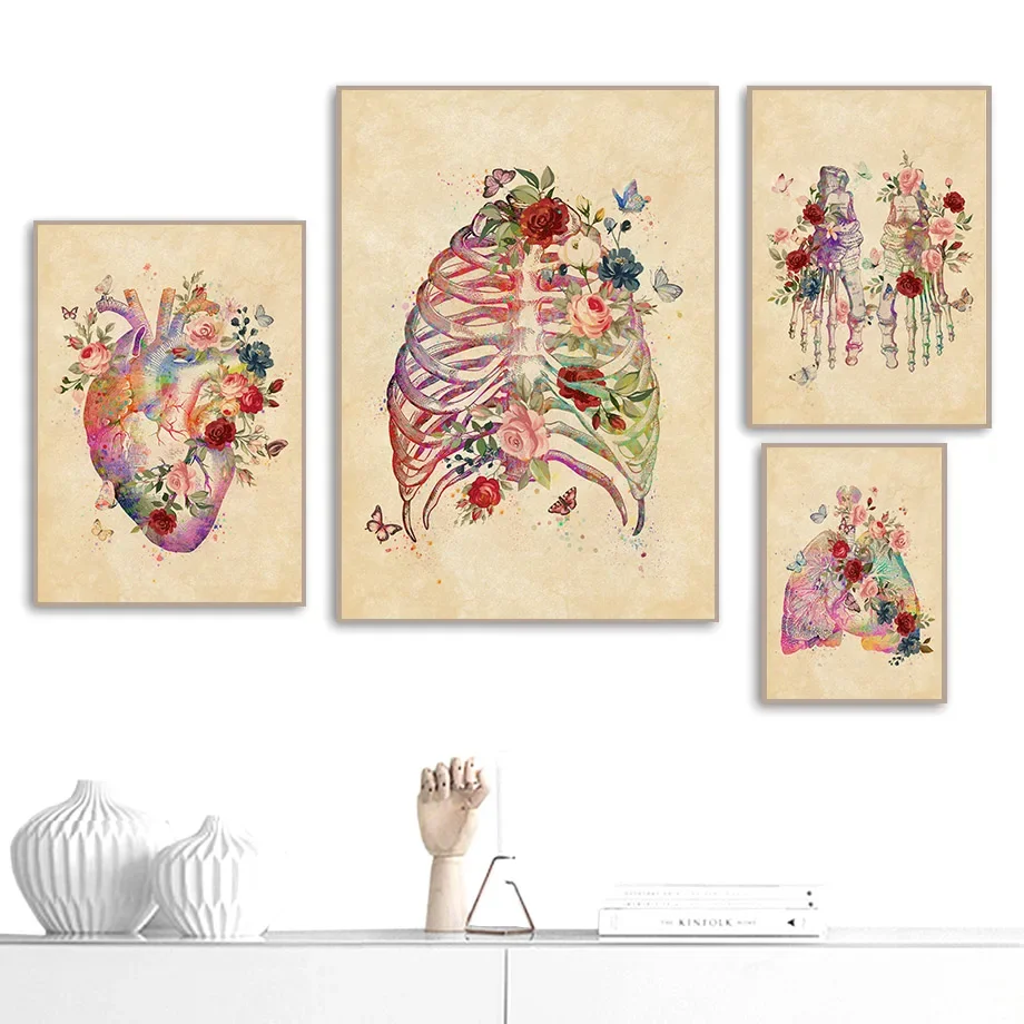 Brain Heart skull Flower Anatomy Vintage Wall Art Canvas Painting Nordic Posters And Prints Wall Pictures For Living Room Decor
Brain Heart skull Flower Anatomy Vintage Wall Art Canvas Painting Nordic Posters And Prints Wall Pictures For Living Room Decor