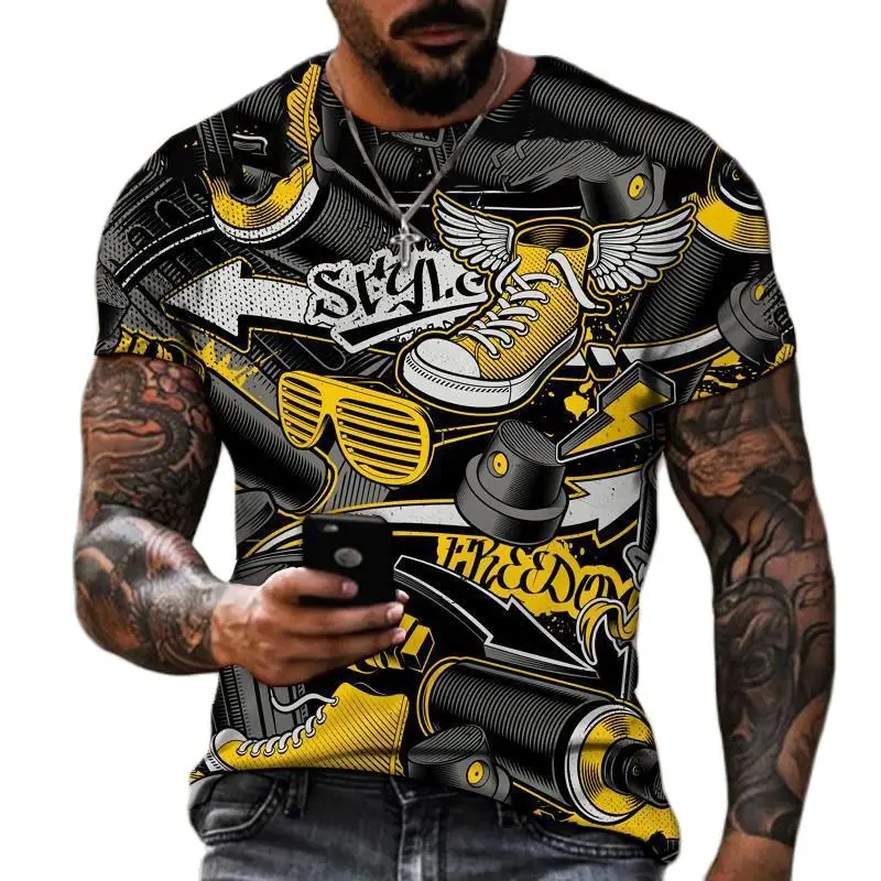 Summer Street Graffiti Trend Men's T-shirt 3d Printed Large Size Loose Short Sleeve Fashion O Neck Comfortable Hip Hop Funny Top
Summer Street Graffiti Trend Men's T-shirt 3d Printed Large Size Loose Short Sleeve Fashion O Neck Comfortable Hip Hop Funny Top