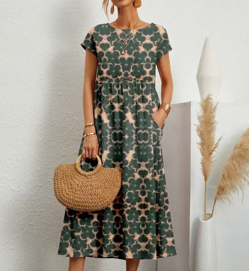 2024 New Fashion and Elegance Round Neck Printed Summer Dress Women's Loose Cotton and Linen Sleeveless
2024 New Fashion and Elegance Round Neck Printed Summer Dress Women's Loose Cotton and Linen Sleeveless