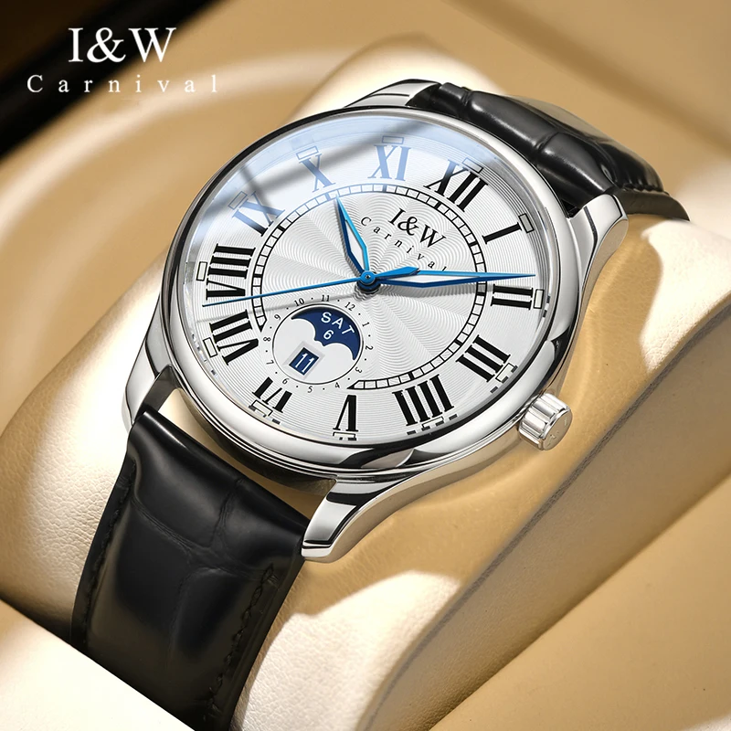 Carnival Brand IW Series новые роскошные механические часы с механизмом MIYOTA для мужчин с кожаным ремешком с сапфировым календарем
Carnival Brand IW Series новые роскошные механические часы с механизмом MIYOTA для мужчин с кожаным ремешком с сапфировым календарем