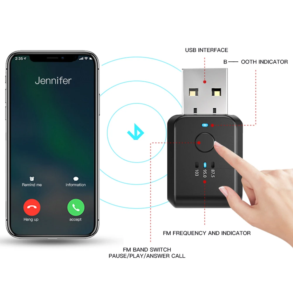 Car FM Transmitter Receiver Bluetooth-Compatible 5.1 Wireless Adapter Car Mini USB Powered Wireless Stereo Kit Handsfree Call
Car FM Transmitter Receiver Bluetooth-Compatible 5.1 Wireless Adapter Car Mini USB Powered Wireless Stereo Kit Handsfree Call