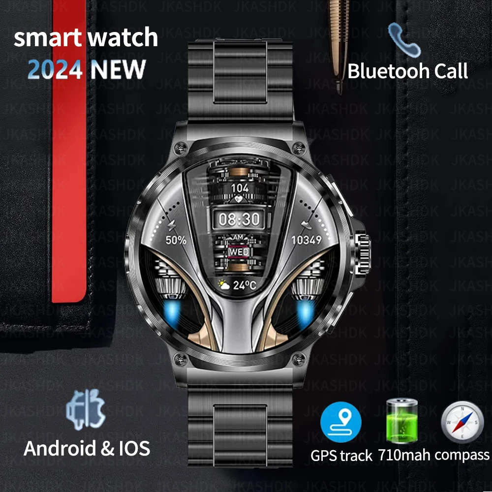 

2024 New 1.85-inch Ultra HD Smart Watch Men 710mAh GPS Track HD Bluetooth Call Large Battery Sports Fitness Tracker Smartwatch