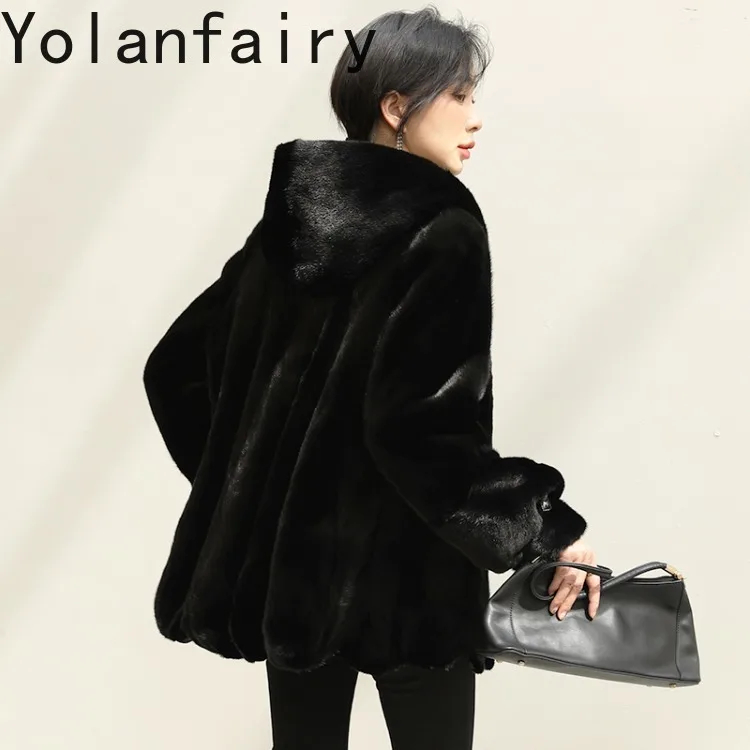 YOLANFAIRY Genuine Whole Mink Fur Jacket for Women Luxury 2025 Winter Natural Fur Coat Hooded Warm Real Black Fur Coats Casaco YOLANFAIRY Genuine Whole Mink Fur Jacket for Women Luxury 2025 Winter Natural Fur Coat Hooded Warm Real Black Fur Coats Casaco