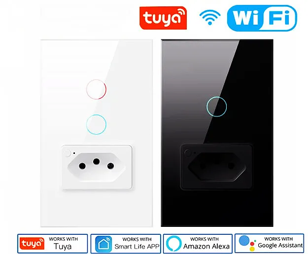 Умная Wi-Fi розетка Tuya, умное домашнее голосовое дистанционное управление, приложение Smart Life, стандартная бразильская стеклянная панель, через Amazon Alexa Google Home
Умная Wi-Fi розетка Tuya, умное домашнее голосовое дистанционное управление, приложение Smart Life, стандартная бразильская стеклянная панель, через Amazon Alexa Google Home