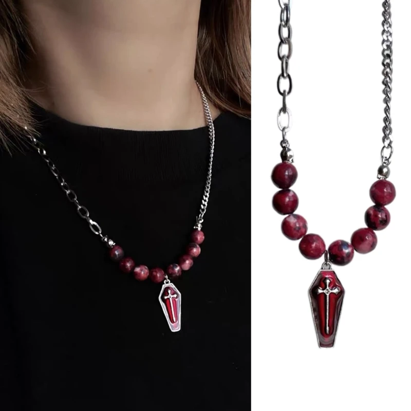 Punk Blood Coffin Cross Pendant Necklace for Men Women Minimalist Jewelry Male Female Necklaces Chokers Necklace
Punk Blood Coffin Cross Pendant Necklace for Men Women Minimalist Jewelry Male Female Necklaces Chokers Necklace