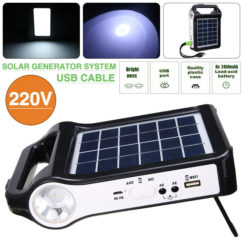 220V Portable Solar Panel Power Storage Generator System Reusable USB Charging Generator Outdoor Indoor Lighting
220V Portable Solar Panel Power Storage Generator System Reusable USB Charging Generator Outdoor Indoor Lighting