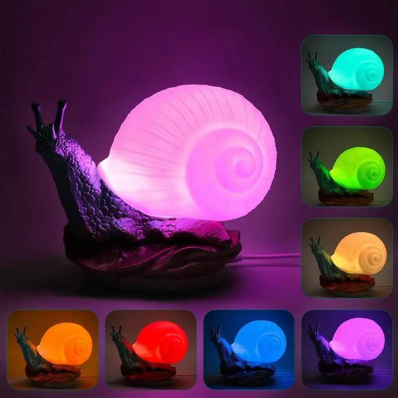 

Night Light For Kids Touch Tap Bedside Lamp Multicolor Dimmable Decorative Snail Touch Night Lights Indoor Cute Animal Lamps