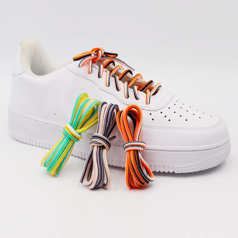 

Weiou Lace 5MM Triangle Type Shoelace Clothing Casual Shoe Unique Polyester Tape Three Color Mixed Special Rope Ozdoby Do Butów