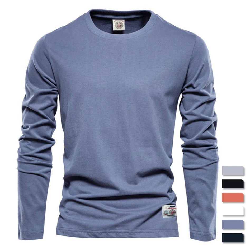 100% Cotton Long Sleeve T Shirt for Men Solid Spring Casual Mens T-shirts High Quality Male Tops Classic Simple Men T-shirts 
100% Cotton Long Sleeve T Shirt for Men Solid Spring Casual Mens T-shirts High Quality Male Tops Classic Simple Men T-shirts