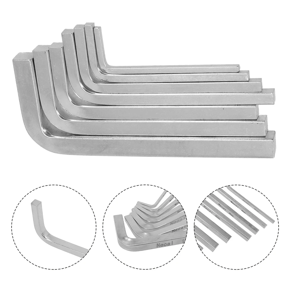 7Pcs L Shape Square Head Screwdriver Wrench Bit Square Key 4 Point Socket Spanner Metric Hand Tool 3mm/4mm/5mm/6mm/7mm/8mm/10mm
7Pcs L Shape Square Head Screwdriver Wrench Bit Square Key 4 Point Socket Spanner Metric Hand Tool 3mm/4mm/5mm/6mm/7mm/8mm/10mm