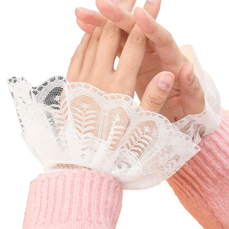 

Съемные кружевные искусственные рукава для девочек, декоративные манжеты, накладные рукава для юбки, свитера