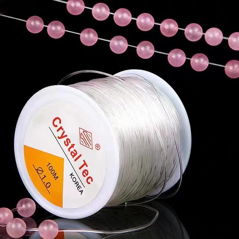 

100m Strong Elastic Crystal Beading Cord Supplies 0.5-1mm Cords for Bracelet Necklace DIY Jewelry Making Wire Beaded Accessories