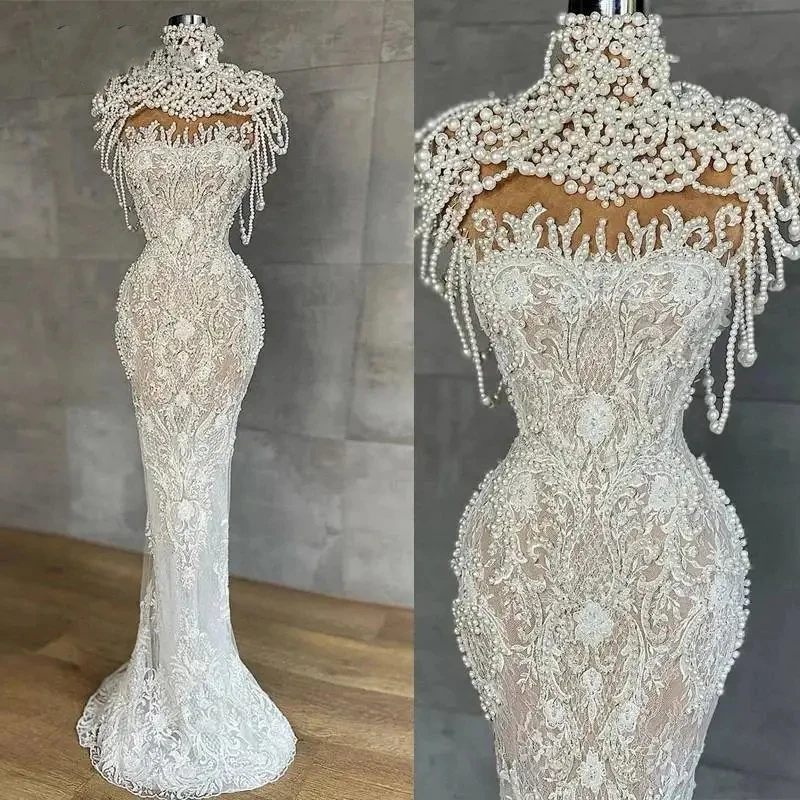 Pearls Prom Gowns Lush Mermaid Party Dress Custom Made Long Prom Gown Sleeveless vestido de fiesta
Pearls Prom Gowns Lush Mermaid Party Dress Custom Made Long Prom Gown Sleeveless vestido de fiesta