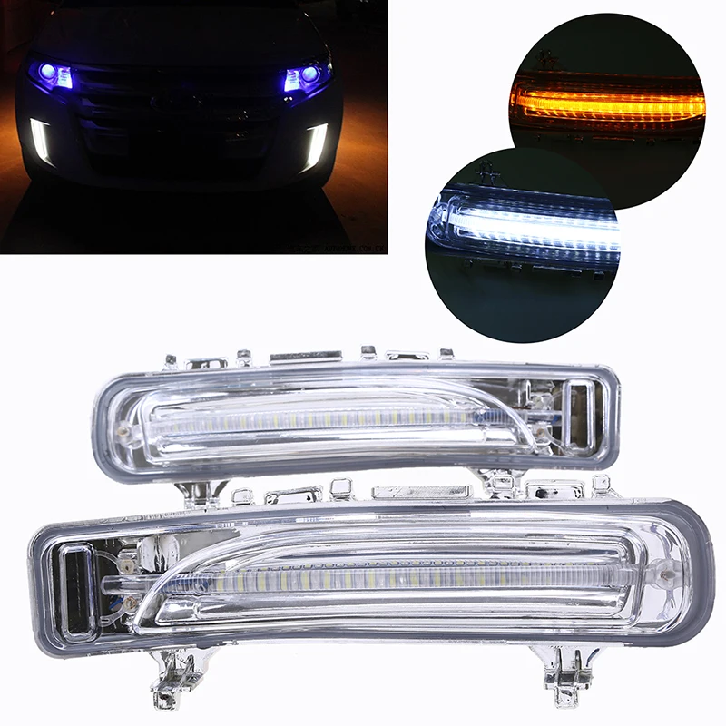 1Pair Car Light Assembly LED DRL Driving Daytime Running Lights White Yellow for Ford Edge (first generation) 2011-2014 Facelift 
1Pair Car Light Assembly LED DRL Driving Daytime Running Lights White Yellow for Ford Edge (first generation) 2011-2014 Facelift