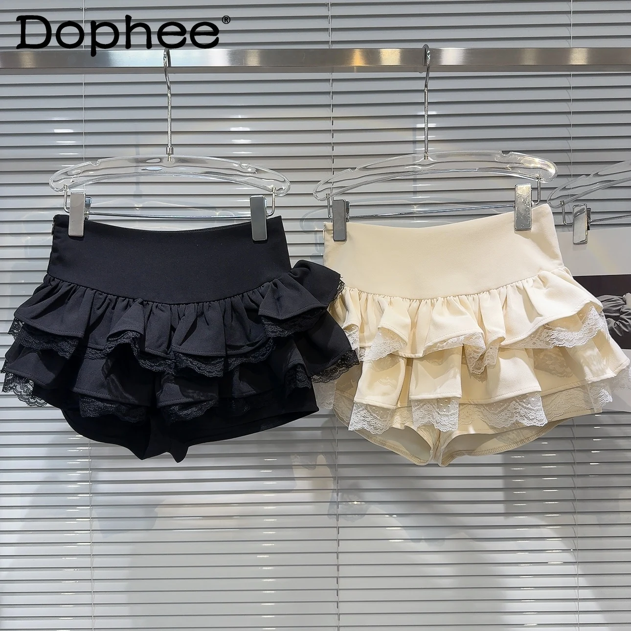 

Japanese Style Multi-Layer Lace Pettiskirt 2024 Spring and Summer New Lolita Cake Skirt Women High Waist A- Line Miniskirt