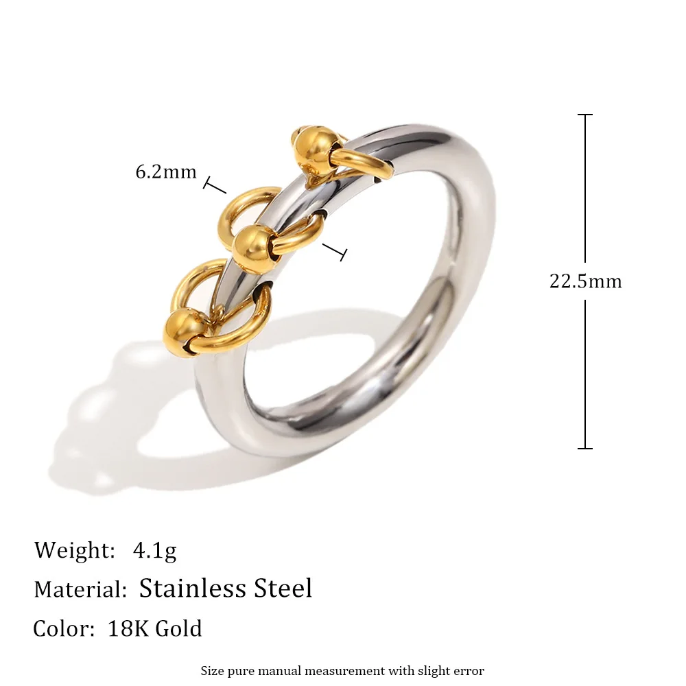 316L Stainless Steel Two-color Mix Color Rings for Women Men Waterproof Jewelry Women's Charm Statement Ring Cool Gifts Anillos 30 S05cf4470190d48538c7ca89e918b7f04I