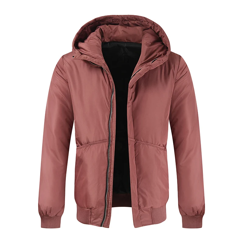 

2022 Winter New Men's Solid Color Hooded Thickened Down Coat Fashion Outdoor Warm Male Down Coat