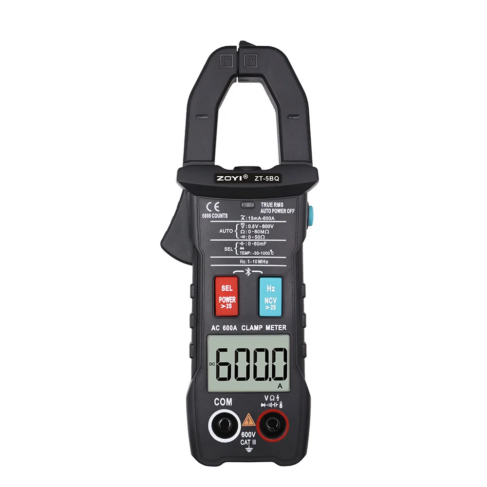 ZOYI ZT-5BQ Wireless Clamp Meter Digital Technology Multimeter True RMS Voltmeter Ammeter Auto Rang Capacitor NCV Tester
ZOYI ZT-5BQ Wireless Clamp Meter Digital Technology Multimeter True RMS Voltmeter Ammeter Auto Rang Capacitor NCV Tester