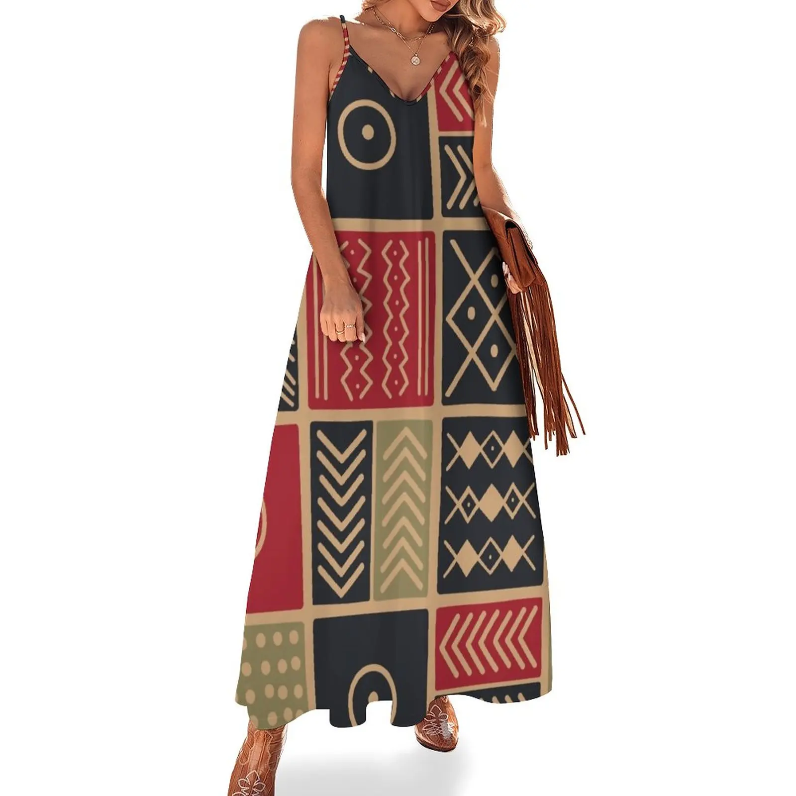 

Новое Африканское этническое текстильное платье без рукавов 6, женская одежда